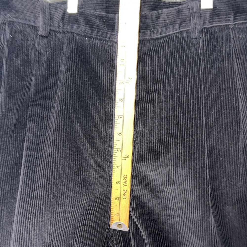 VTG Jos A Bank Pants Mens 36x29 Black Wide Corduroy Pleated Cuff Cords Hong Kong - Picture 9 of 9